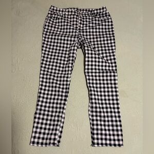 Chico’s Jeans Pants Checked Black & White 14R So Slimming Girlfriend Ankle EXC